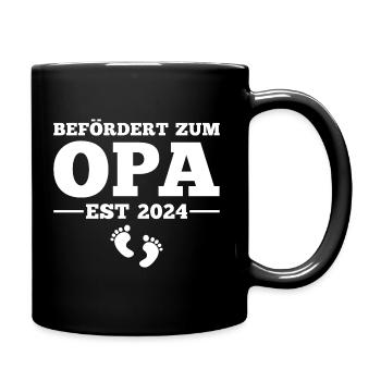 Befördert zum Opa 2024 Werdende Großeltern - Tasse einfarbig - Schwarz - Rechts