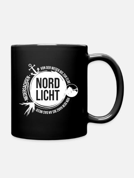 Wir sind die Niedersachsen - NORDLICHT - Tasse einfarbig - Schwarz
