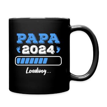 Papa 2024 Schwangerschaft verkünden Eltern - Tasse einfarbig - Schwarz - Rechts