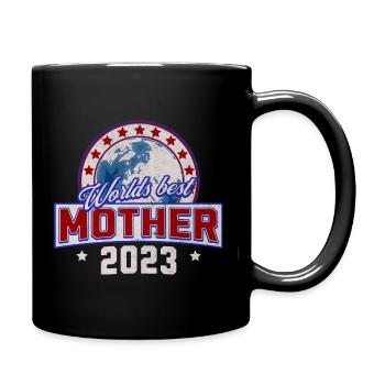 Worlds Best Mother 2023 College Design - Tasse einfarbig - Schwarz - Rechts