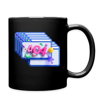 404 error code, 3d - Full Colour Mug - black - Right