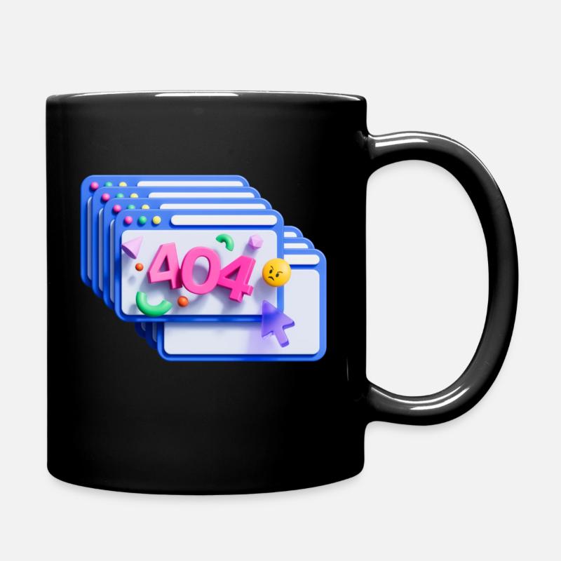 404 error code, 3d - Full Colour Mug - black