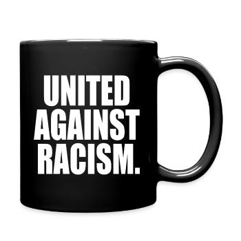 United against racism - Tasse einfarbig - Schwarz - Rechts