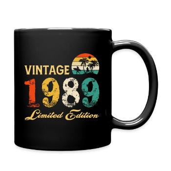 Vintage 1989 Limited Edition Made In 1989 Birthday - Full Colour Mug - black - Right