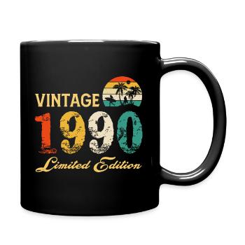 Vintage 1990 Limited Edition Made In 1990 Birthday - Full Colour Mug - black - Right