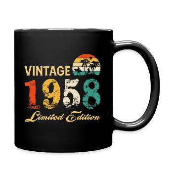 Vintage 1958 Limited Edition Made In 1958 Birthday - Full Colour Mug - black - Right
