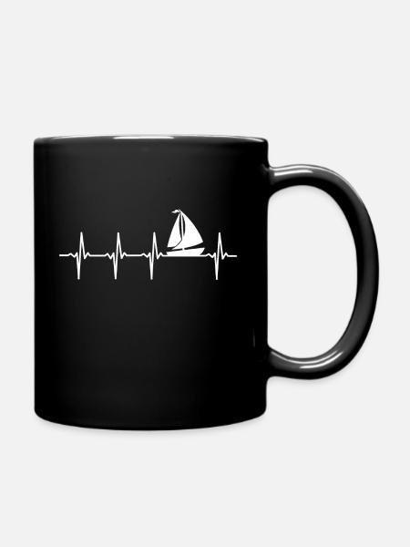 Segelboot Heartbeat Segelboot - Tasse einfarbig - Schwarz