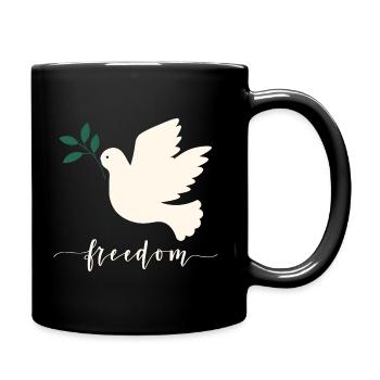 Dove of Peace Freedom - Full Colour Mug - black - Right