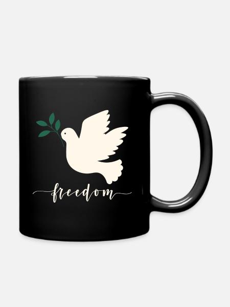Friedenstaube Freedom - Tasse einfarbig - Schwarz