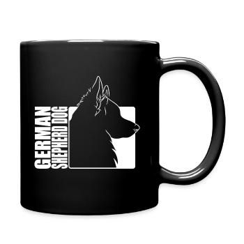 German Shepherd Dog Profil Hunde Hund Wilsigns - Tasse einfarbig - Schwarz - Rechts