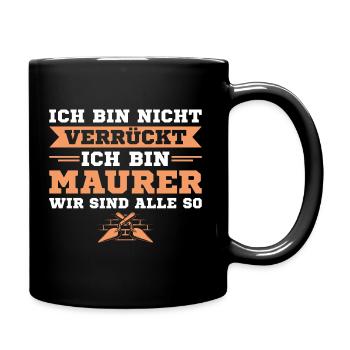 Maurer Humor Handwerker Maurermeister - Tasse einfarbig - Schwarz - Rechts
