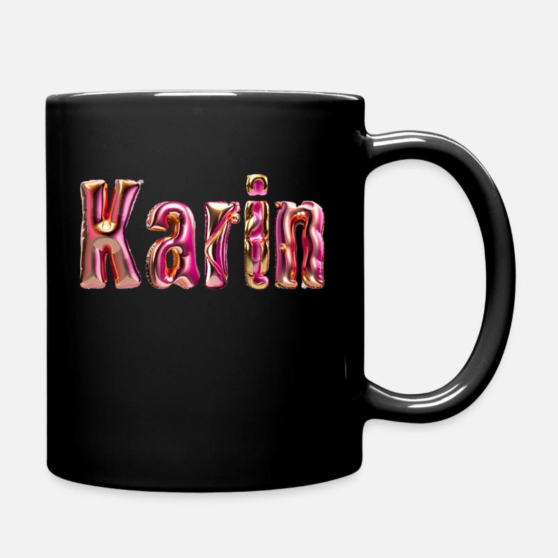 Karin Name - Tasse einfarbig - Schwarz