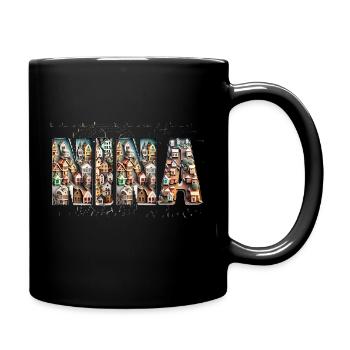 NINA kleine Häuser Dorf Stadt - Tasse einfarbig - Schwarz - Rechts