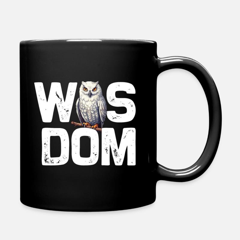 Eule Schneeeule Schleiereule Eulen Motiv - Tasse einfarbig - Schwarz