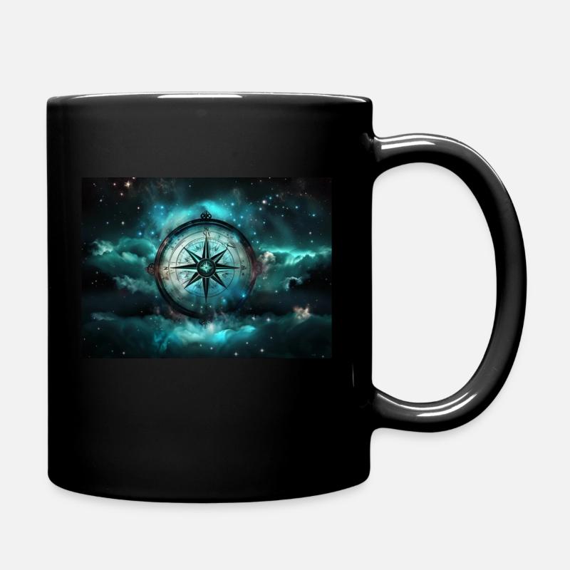 Nacht kompass - Tasse einfarbig - Schwarz
