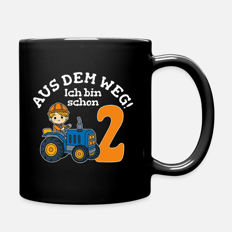 2. Geburtstag Traktor Junge - Tasse einfarbig - Schwarz