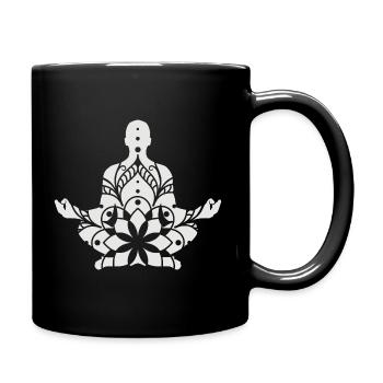 Yoga Meditation Mandala - Full Colour Mug - black - Right