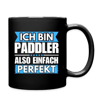 Einfach ein Perfekter Paddler - Tasse einfarbig - Schwarz - Rechts