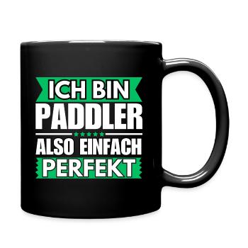 Einfach ein Perfekter Paddler - Tasse einfarbig - Schwarz - Rechts