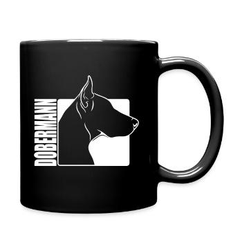 Dobermann Profil Hunde Hund Wilsigns - Tasse einfarbig - Schwarz - Rechts
