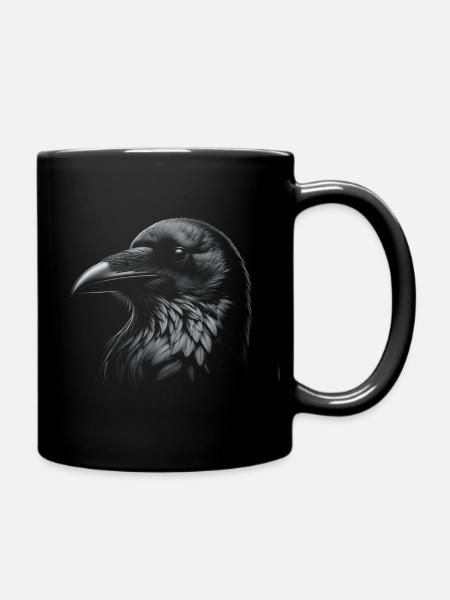 Schwarzer Rabe Krähe - Tasse einfarbig - Schwarz