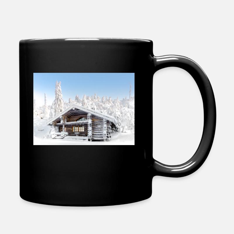 Cabane d’hiver idyllique - Mug uni - noir