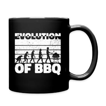 Evolution des BBQ - Grill Delight Geschenk - Tasse einfarbig - Schwarz - Rechts