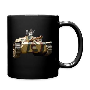 Panzerkatze - Tasse einfarbig - Schwarz - Rechts