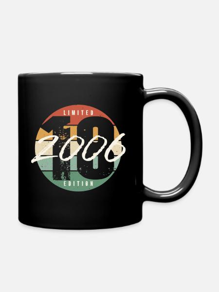 18. Geburtstag 18 Jahre Jahrgang 2006 geboren - Tasse einfarbig - Schwarz