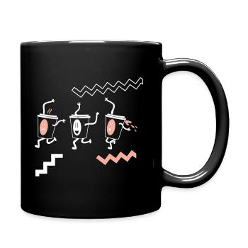 happy coffee cups - Tasse einfarbig - Schwarz - Rechts