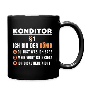 Cadeau de chef pâtissier - Je suis le roi - Mug uni - noir - Droite