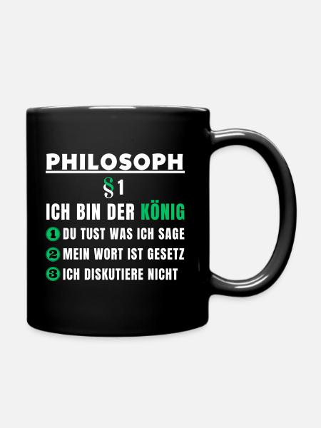 Philosopher Gift - I Am The King - Full Colour Mug - black