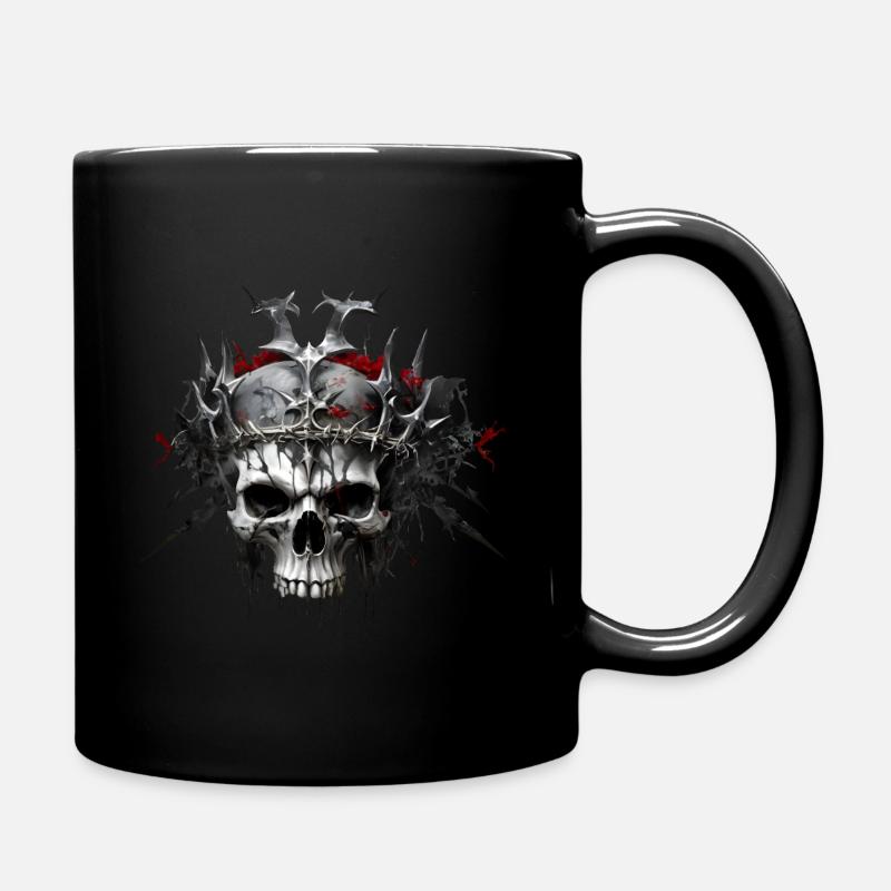 skull with crown - Full Colour Mug - black