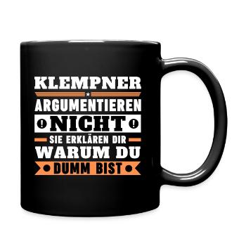 Plumbers don't argue - Full Colour Mug - black - Right