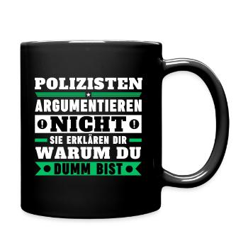 Les policiers ne discutent pas - Mug uni - noir - Droite