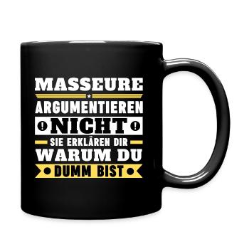 Massage therapists don't argue - Full Colour Mug - black - Right