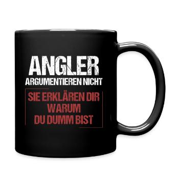 Anglers don't argue - Full Colour Mug - black - Right
