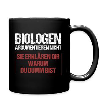 Les biologistes ne discutent pas - Mug uni - noir - Droite