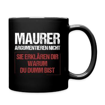 Les maçons ne discutent pas - Mug uni - noir - Droite