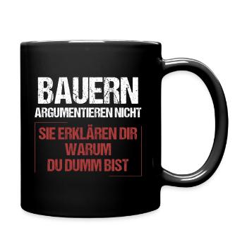 Les agriculteurs ne discutent pas - Mug uni - noir - Droite