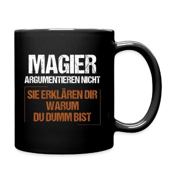 Magicians don't argue - Full Colour Mug - black - Right