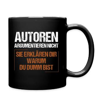 Authors don't argue - Full Colour Mug - black - Right