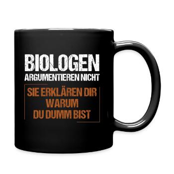 Les biologistes ne discutent pas - Mug uni - noir - Droite