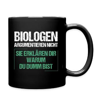 Biologists don't argue - Full Colour Mug - black - Right