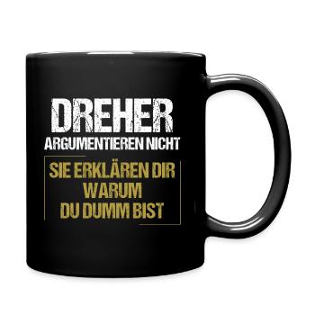 Les tourneurs ne discutent pas - Mug uni - noir - Droite
