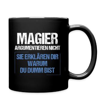 Magicians don't argue - Full Colour Mug - black - Right