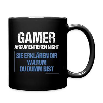Gamers don't argue - Full Colour Mug - black - Right