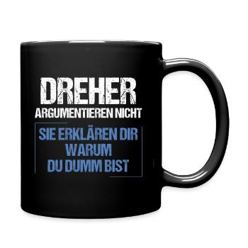 Les tourneurs ne discutent pas - Mug uni - noir - Droite