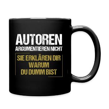 Authors don't argue - Full Colour Mug - black - Right