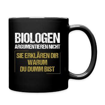 Les biologistes ne discutent pas - Mug uni - noir - Droite